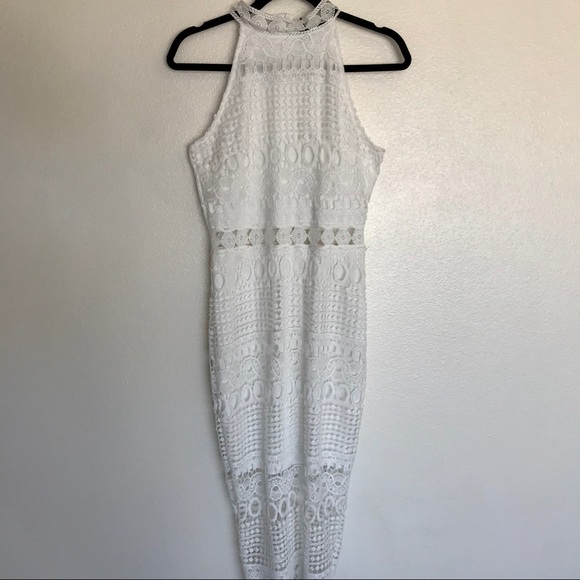 CBR Dresses & Skirts - CBR white crochet high neck dress